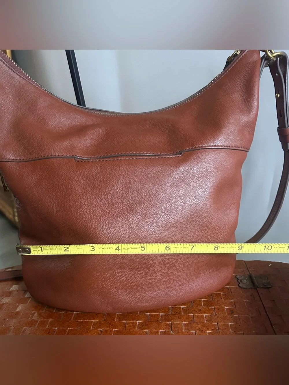 Fossil Talulla Hobo Bag Brandy Pebbled Leather Convertible Crossbody